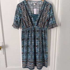 Blue Boho Flowy Dress